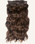 Chocolate Brown Beach Wave Clip-ins